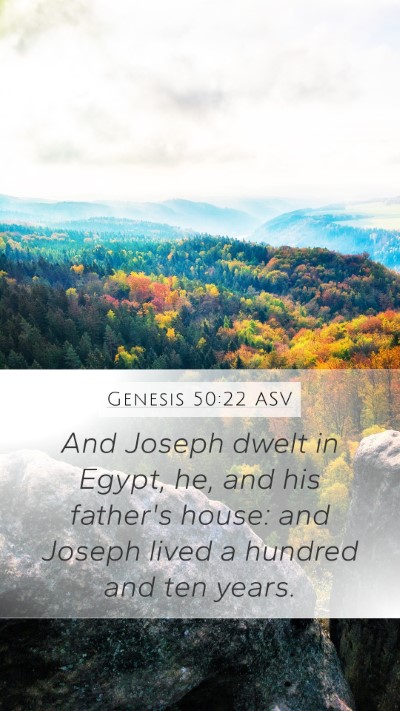 Genesis 50:22 ASV Bible Verse Image