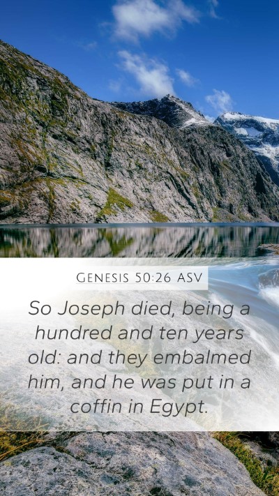 Genesis 50:26 ASV Bible Verse Image