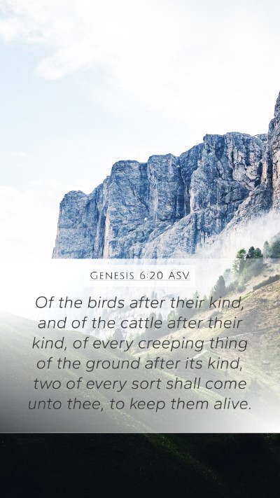 Genesis 6:20 ASV Bible Verse Image