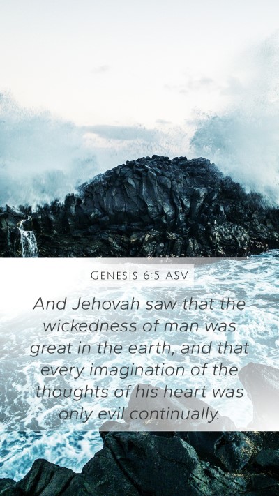 Genesis 6:5 ASV Bible Verse Image