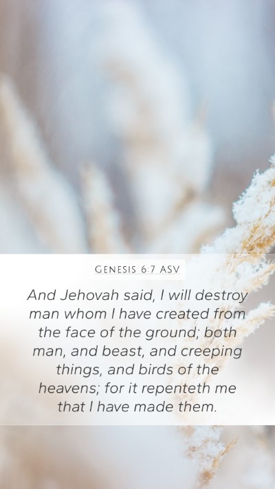 Genesis 6:7 ASV Bible Verse Image