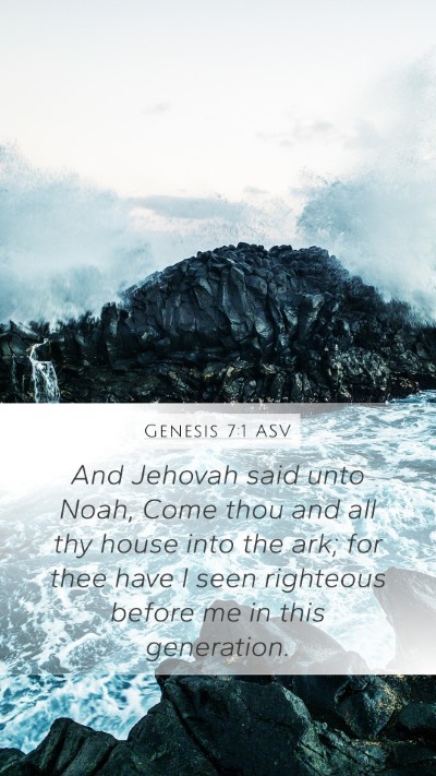 Genesis 7:1 ASV Bible Verse Image