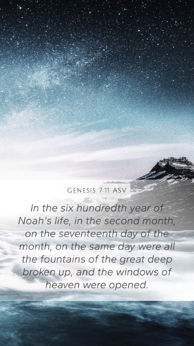 Genesis 7:11 ASV Bible Verse Image