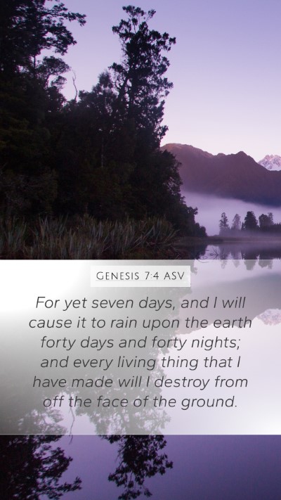 Genesis 7:4 ASV Bible Verse Image