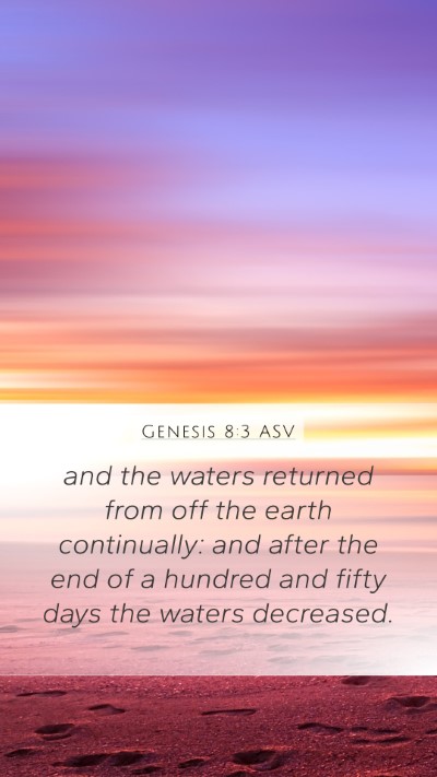 Genesis 8:3 ASV Bible Verse Image