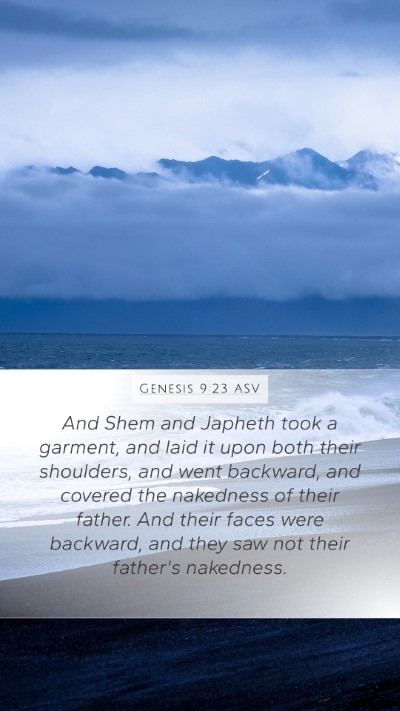 Genesis 9:23 ASV Bible Verse Image