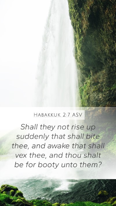 Habakkuk 2:7 ASV Mobile Phone Wallpaper - Shall they not rise up suddenly that shall bite - Mobile Bible Verse Wallpaper