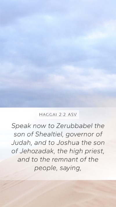Haggai 2:2 ASV Bible Verse Image