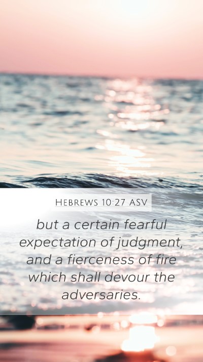 Hebrews 10:27 ASV Bible Verse Image