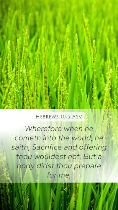 Hebrews 10:5 ASV Bible Verse Image