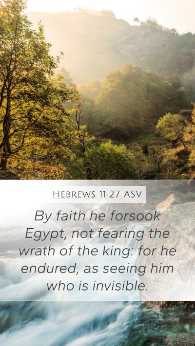 Hebrews 11:27 ASV Bible Verse Image