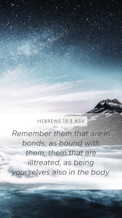 Hebrews 13:3 ASV Bible Verse Image