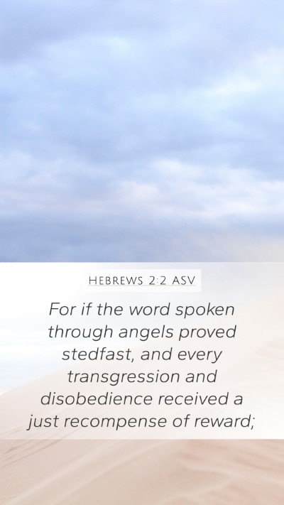 Hebrews 2:2 ASV Bible Verse Image