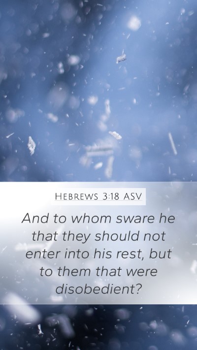 Hebrews 3:18 ASV Bible Verse Image