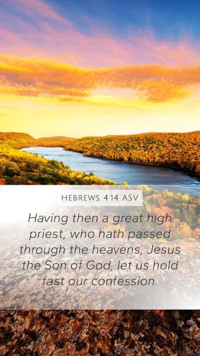Hebrews 4:14 ASV Bible Verse Image