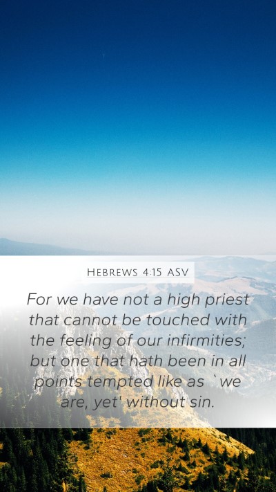 Hebrews 4:15 ASV Bible Verse Image