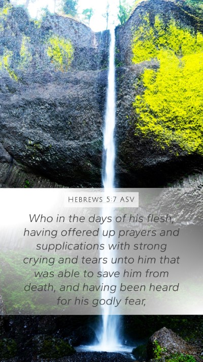 Hebrews 5:7 ASV Bible Verse Image