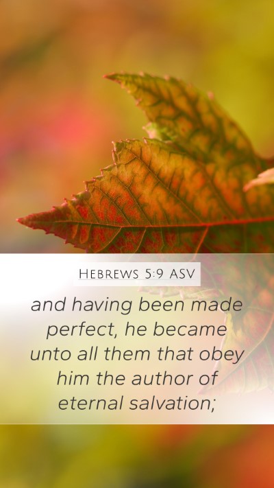 Hebrews 5:9 ASV Bible Verse Image