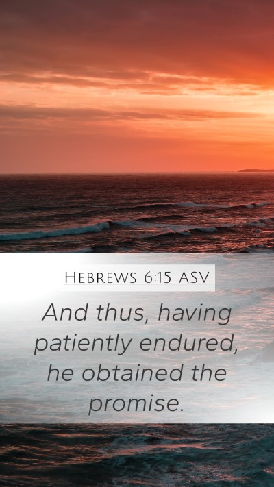 Hebrews 6:15 ASV Bible Verse Image