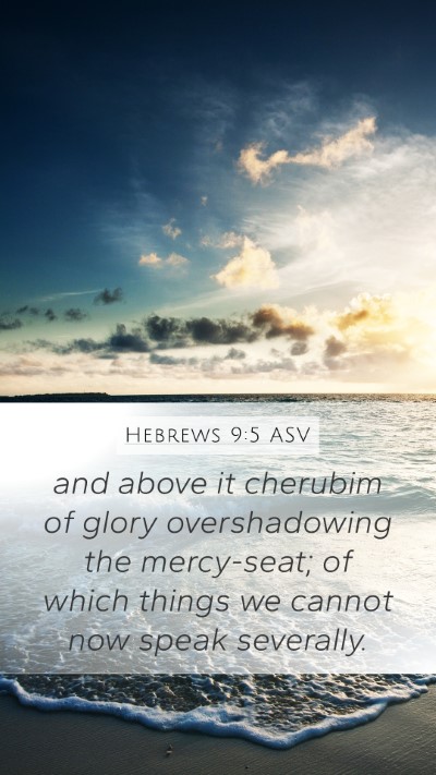 Hebrews 9:5 ASV Mobile Phone Wallpaper - and above it cherubim of glory overshadowing the - Mobile Bible Verse Wallpaper