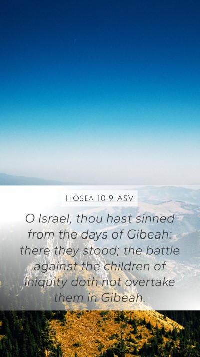 Hosea 10:9 ASV Bible Verse Image