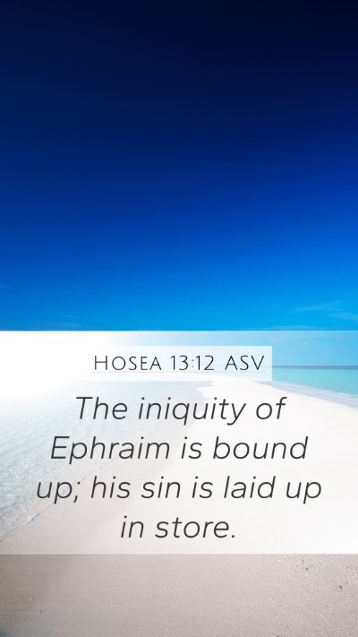 Hosea 13:12 ASV Bible Verse Image