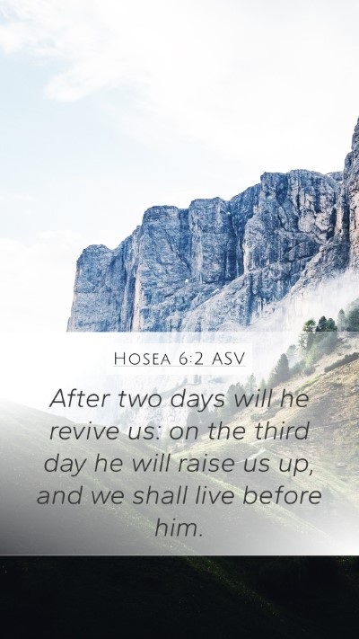 Hosea 6:2 ASV Bible Verse Image