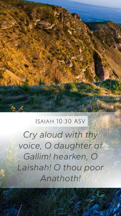 Isaiah 10:30 ASV Bible Verse Image