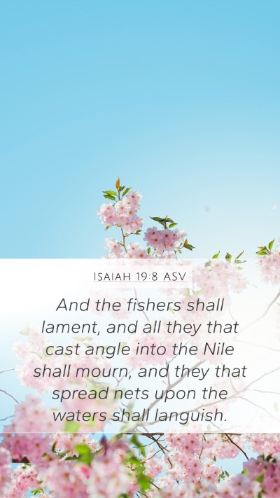 Isaiah 19:8 ASV Mobile Phone Wallpaper - And the fishers shall lament, and all they that - Mobile Bible Verse Wallpaper