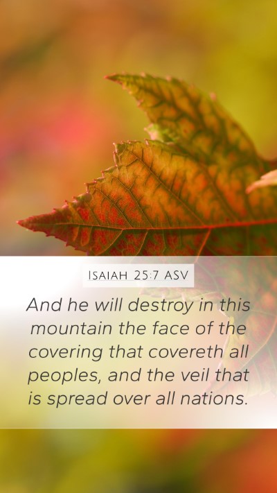 Isaiah 25:7 ASV Bible Verse Image