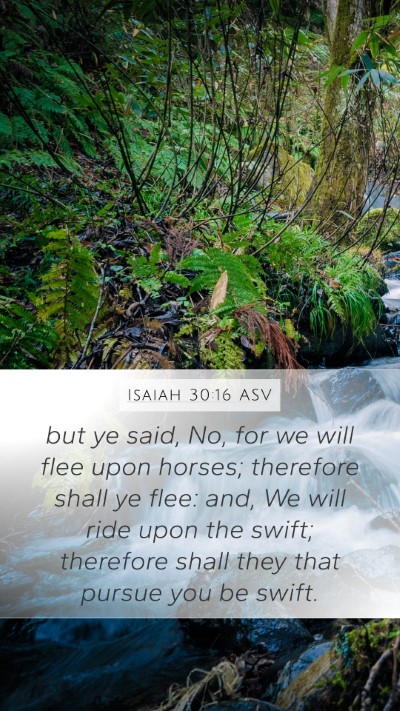 Isaiah 30:16 ASV Bible Verse Image