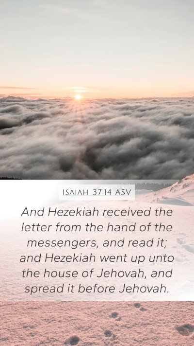 Isaiah 37:14 ASV Bible Verse Image