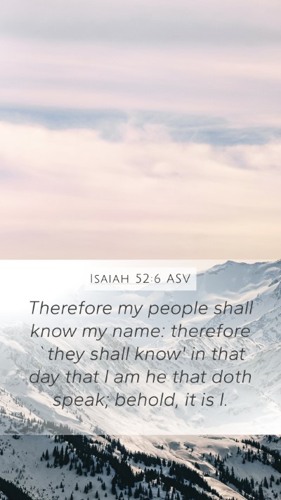Isaiah 52:6 ASV Bible Verse Image