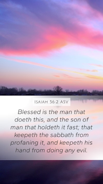 Isaiah 56:2 ASV Bible Verse Image