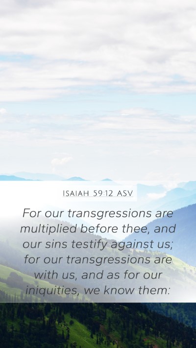 Isaiah 59:12 ASV Bible Verse Image