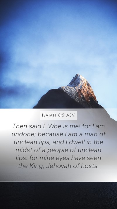 Isaiah 6:5 ASV Bible Verse Image