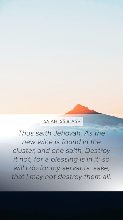 Isaiah 65:8 ASV Bible Verse Image