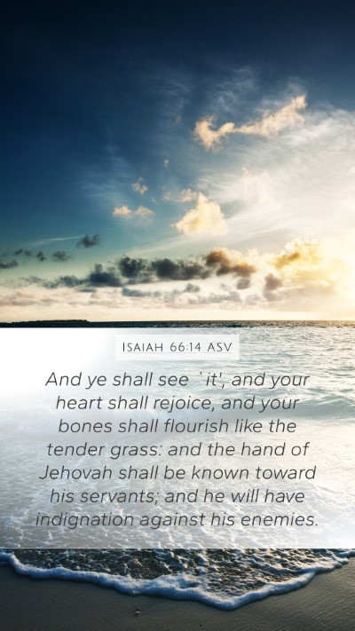 Isaiah 66:14 ASV Bible Verse Image