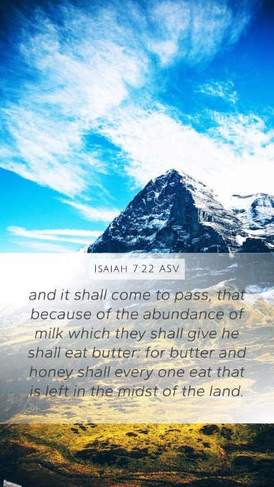 Isaiah 7:22 ASV Bible Verse Image
