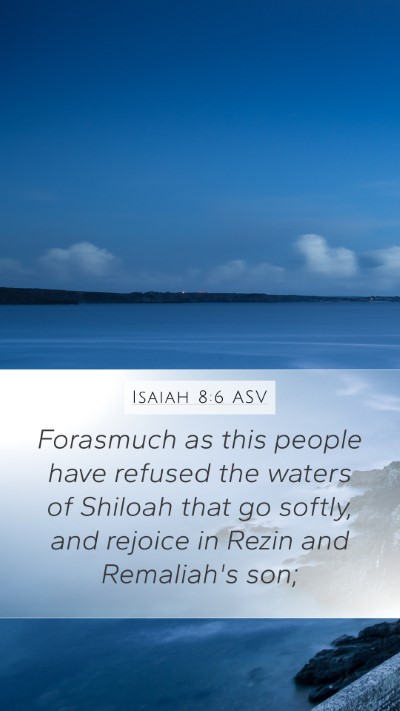 Isaiah 8:6 ASV Bible Verse Image