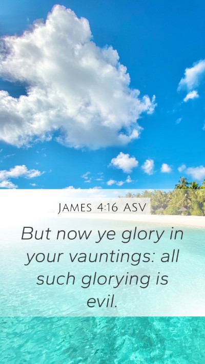 James 4:16 ASV Mobile Phone Wallpaper - But now ye glory in your vauntings: all such - Mobile Bible Verse Wallpaper