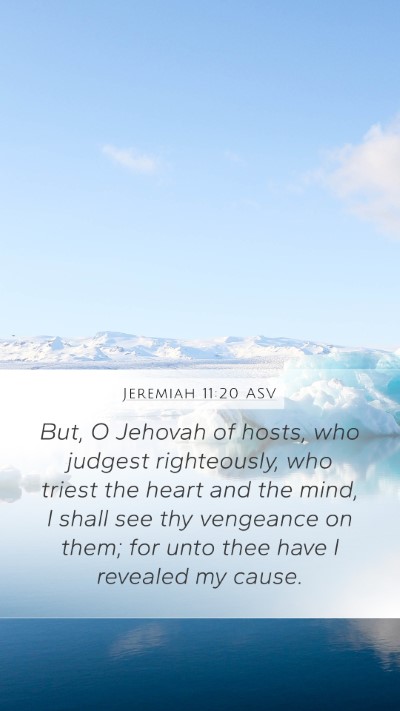 Jeremiah 11:20 ASV Bible Verse Image
