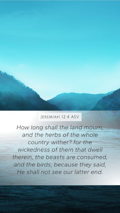 Jeremiah 12:4 ASV Bible Verse Image