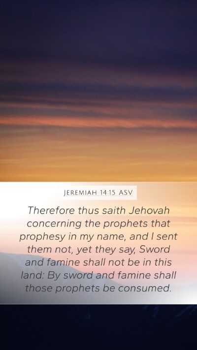 Jeremiah 14:15 ASV Bible Verse Image