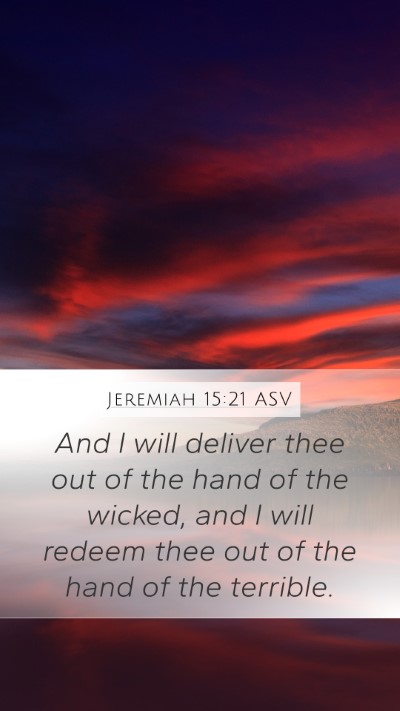 Jeremiah 15:21 ASV Bible Verse Image