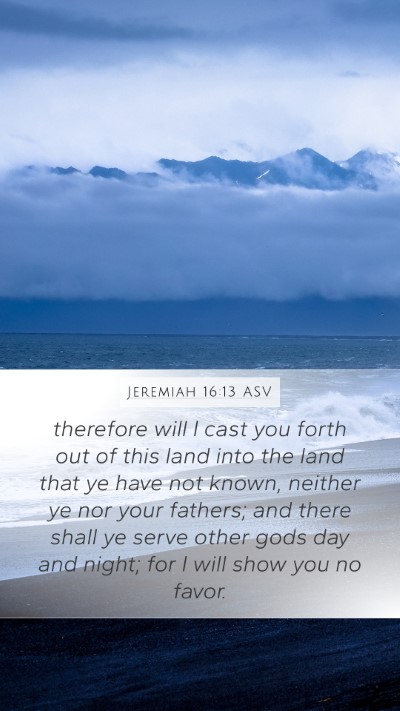 Jeremiah 16:13 ASV Bible Verse Image