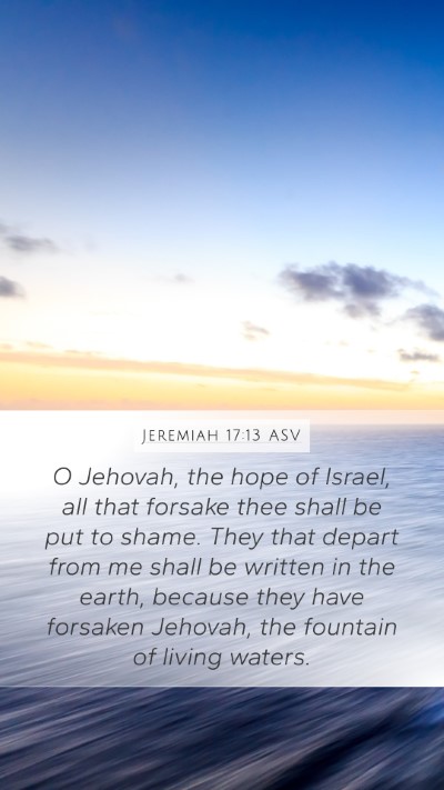 Jeremiah 17:13 ASV Bible Verse Image