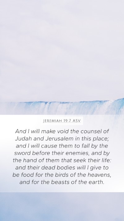 Jeremiah 19:7 ASV Bible Verse Image