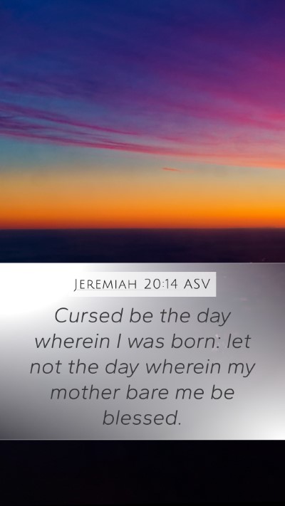 Jeremiah 20:14 ASV Bible Verse Image