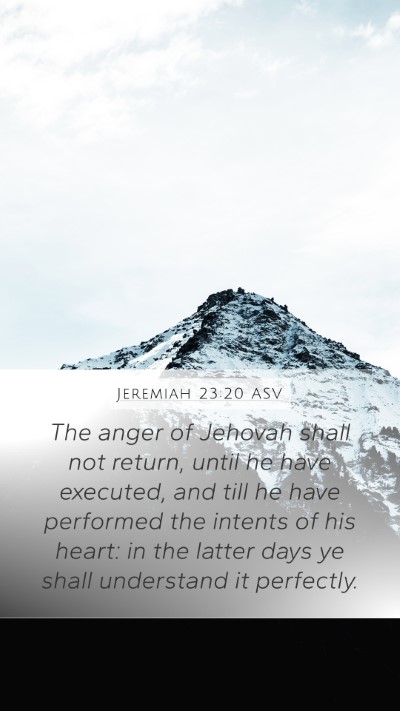 Jeremiah 23:20 ASV Bible Verse Image